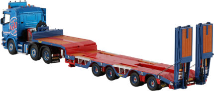 SCANIA Serie 4 Flat Roof 6x2 avec remorque porte-engins à rampes 4 essieux – Image 4