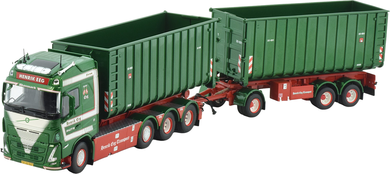 TEKN86952 VOLVO FH5 Globetrotter 6x2 combiné porteur et remorque ampliroll avec containers 30 m3 – Image 1