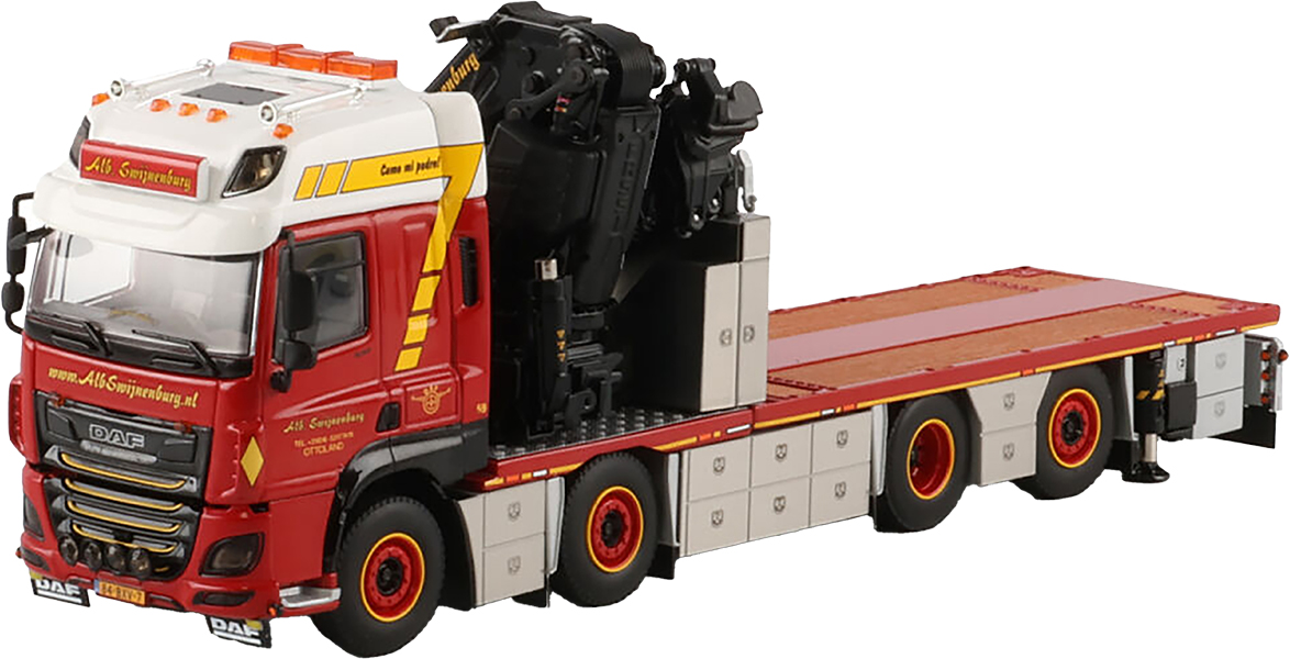 WSI01-4671 DAF CF Space Cab 8x4 porteur plateau avec grue FASSI 1100 – Image 1