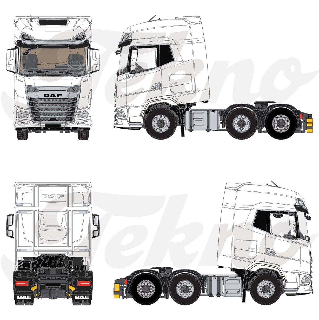 TEKN89832-RESA DAF XG+ 6x2, blanc – Image 1