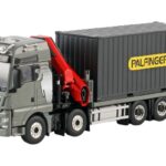 MAN TGX XXL 8x4 porteur plateau avec grue PALFINGER PK 480 avec container 20 pieds
