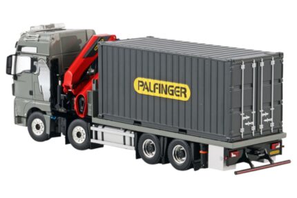 MAN TGX XXL 8x4 porteur plateau avec grue PALFINGER PK 480 avec container 20 pieds – Image 4