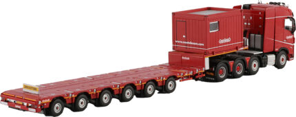 VOLVO FH5 Globetrotter XL 8x4 avec container 10 pieds et remorque porte-engins 6 essieux – Image 2