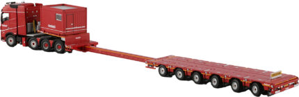 VOLVO FH5 Globetrotter XL 8x4 avec container 10 pieds et remorque porte-engins 6 essieux – Image 3
