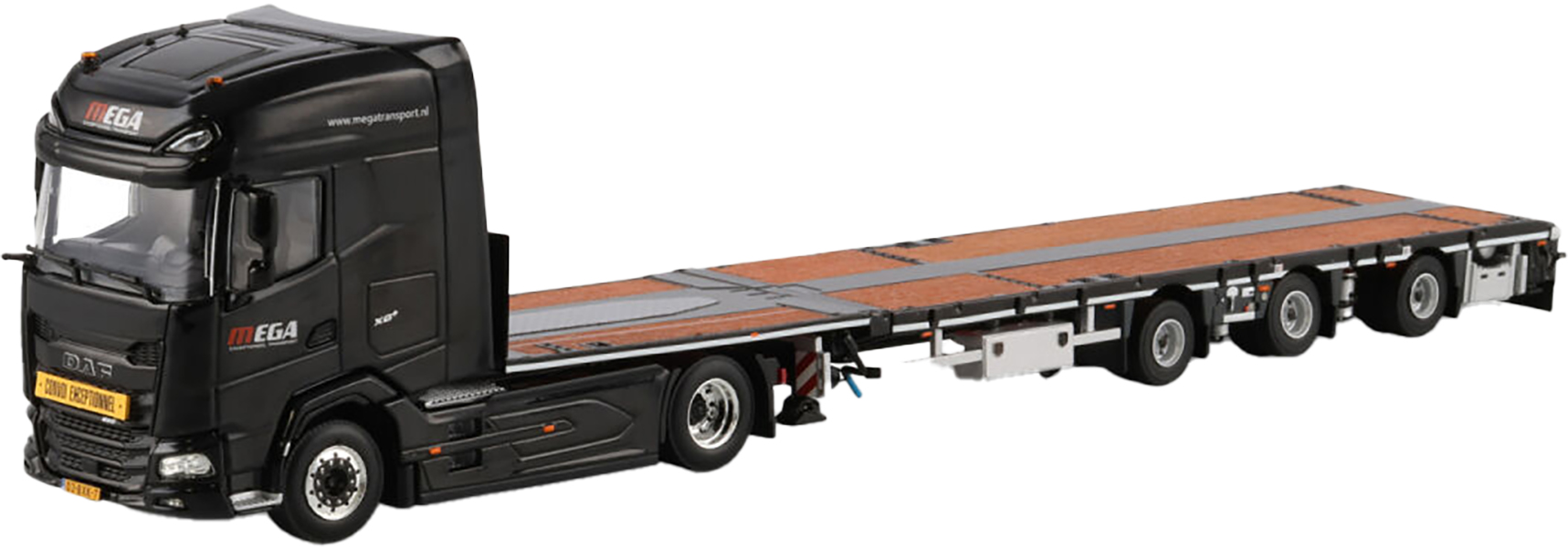 WSI01-4861 DAF XG+ 4x2 avec remorque porte-engins 3 essieux – Image 1