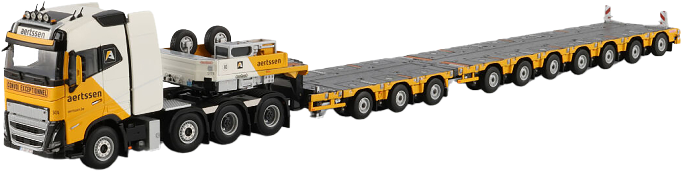 WSI01-4525 1/50 VOLVO FH5 Globetrotter XL 8x4 avec remorque porte-engins 3+7 essieux – Image 1