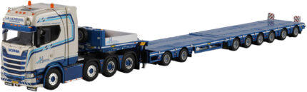 SCANIA S Highline 8x4 avec remorque porte-engins 2+6 essieux