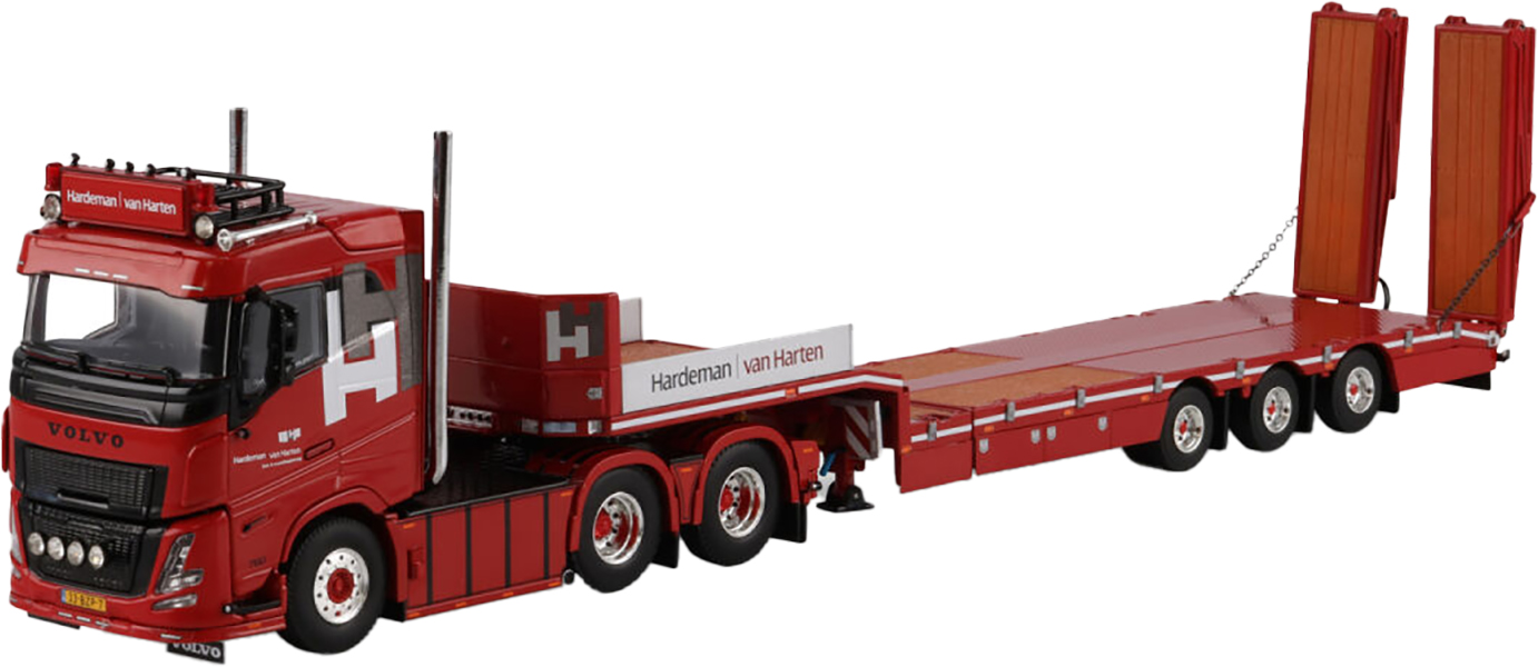 WSI01-4986 VOLVO FH Aero Sleeper Cab 6x2 avec remorque porte-engins à rampes 3 essieux – Image 1
