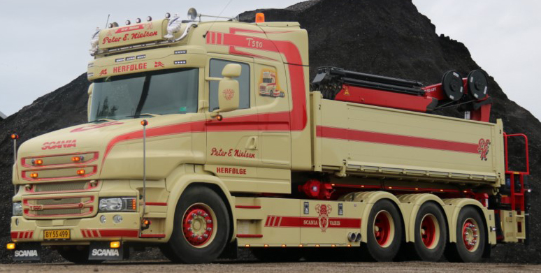TEKN87629-RESA SCANIA T Topline 8x2 ampliroll avec container à asphalt – Image 1