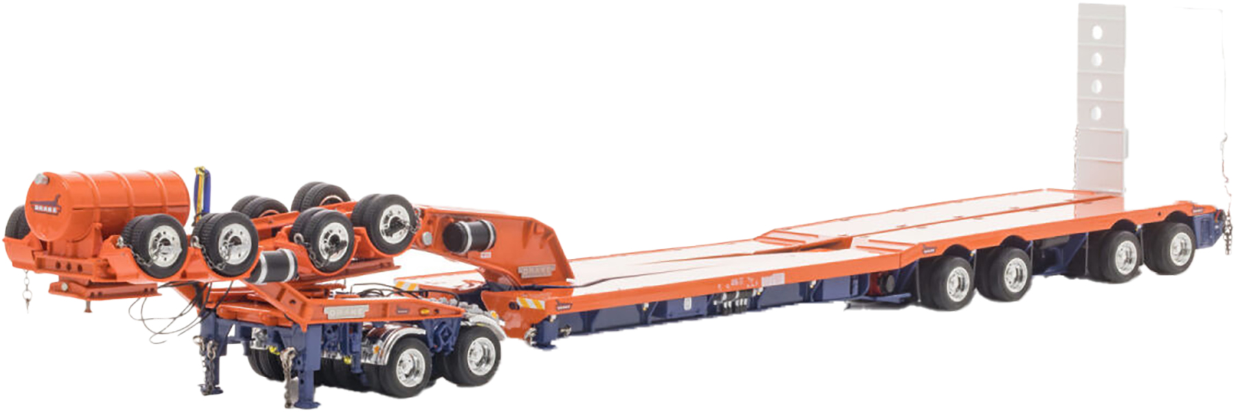 WSI-ZT09341 DRAKE Remorque porte-engins 2+6 essieux Orange et Bleu – Image 1