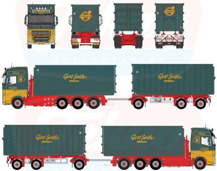 VOLVO FH05 Globetrotter 8x4 combiné porteur et remorque ampliroll avec containers 40m3 – Image 5