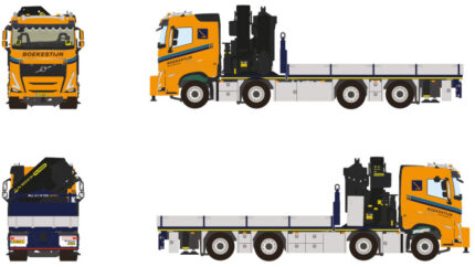 VOLVO FH5 Slepper Cab 8x2 porteur plateau avec grue PALFINGER PK92002 – Image 4