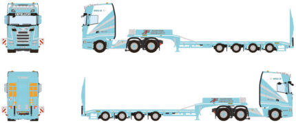 SCANIA S Highline 6x2 avec remorque porte-engins à rampes 4 essieux – Image 4