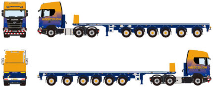 SCANIA S Highline 6x4 avec remorque plateau 6 essieux – Image 4