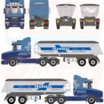 SCANIA T4 Topline 6x4 avec benne 2 essieux