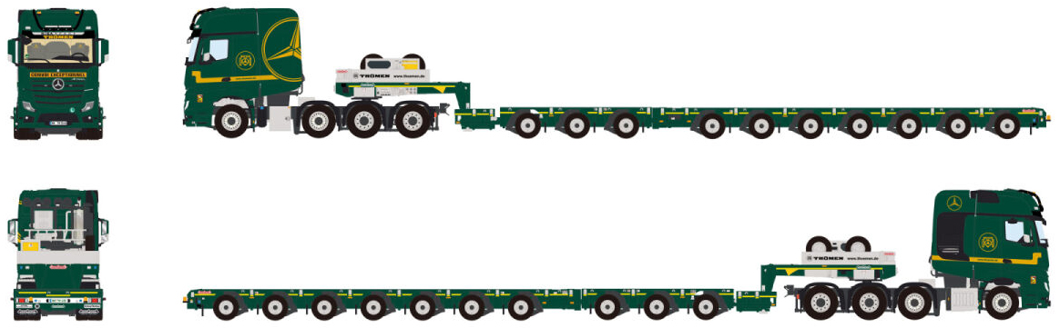WSI01-5225_RESA MERCEDES Actros Giga Space 8x4 avec remorque porte-engins 3+7 essieux – Image 1