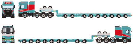 SCANIA R Highine 8x4 avec remorque porte-engins 2+7 essieux – Image 5