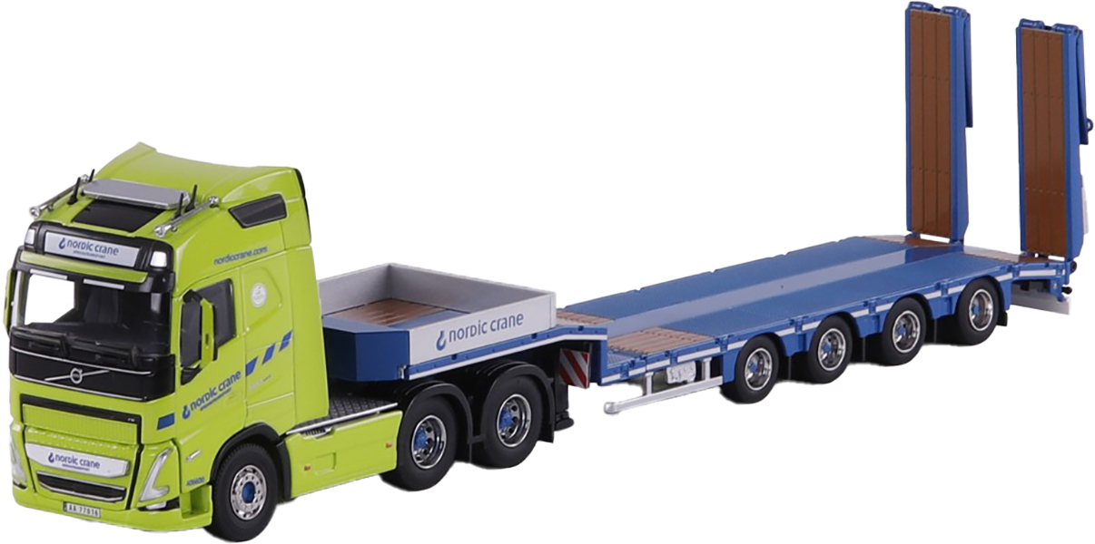 CAV20-1379 VOLVO FH5 Globetrotter 6x2 avec remorque porte-engins à rampes 4 essieux – Image 1
