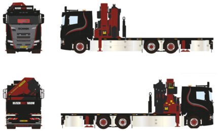 SCANIA R Flat Roof 6x2 porteur plateau avec grue PALFINGER PK65002 – Image 3